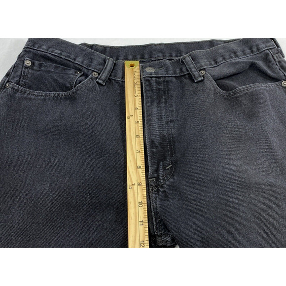 Levis 505 Jeans Mens 35 x 30 Black Denim Straight Casual Cowboy - Picture 8 of 11